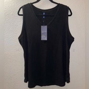 Black Waffle Knit Tank